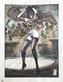 Milo Manara, Le Feu aux entrailles - Illustrazione originale - In collaborazione con il regista Pedro Almodovar - Loose page - (1992) | Catawiki