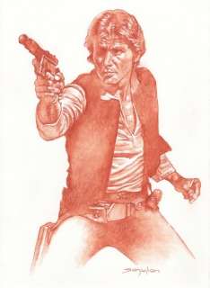 Star Wars - Han Solo - Original drawing by Sanjulian - Sanguine Art | Catawiki