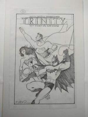 TRINITY original art prelim by MATT WAGNER (WONDER WOMAN, SUPERMAN & BATMAN)