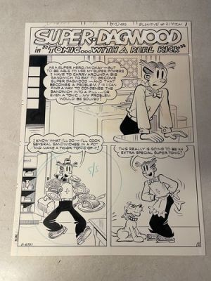 BLONDIE #214 original comic book art DAGWOOD 1975 SUPERHERO TONIC TITLE PAGE | eBay US (Buy It Now)