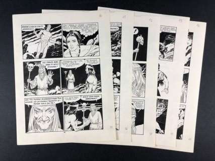 Tex n° 346 - Fabio Civitelli - 5x Tavole originali "Gli Spiriti della notte" - Loose page - (1989) | Catawiki