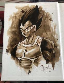 Artbook - THE ART OF JUAPI-COFFEE DRAWINGS with ORIGINAL SKETCH painted with coffee of VEGETA (Dragon Ball) - Hardcover - First edition - (2019/2020) | Catawiki