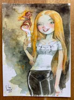 Sandoval, Tony - Dessin original couleur - The snake girl - (2018) | Catawiki