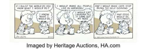 Davis, Jim | Jim Davis Garfield Consecutive Daily Comic Strip Original Art Group of 6 (United Feature Syndicate, 1988).... (Total: 6 Items) | Heritage