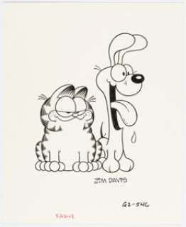 Davis, Jim | Jim Davis Garfield and Odie Illustration Original Art (c.1980s).... | Heritage