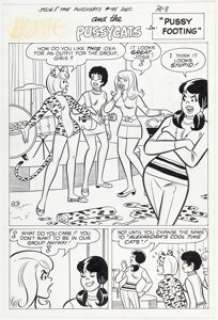 DeCarlo, Dan - Dan DeCarlo and Rudy Lapick Josie and the Pussycats #45 Complete 5-Page Story "Pussy Footing" First Pussycats Orig... (Total: 5 Original Art)