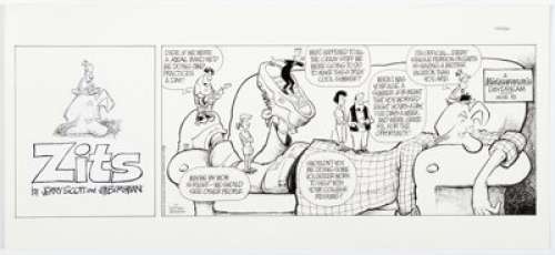 Borgman, Jim | Jerry Scott and Jim Borgman Zits Sunday Comic Strip Original Art dated 7-22-01 (King Features Syndicate, 2001).... | Heritage
