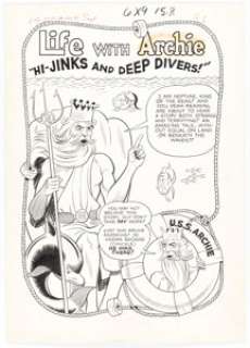 Bob White | Life with Archie #16 Complete 8-Page Story "Hi-Jinks and Deep Divers!" Original Art (Archie, 1962). (Total: 8 Original Art) | Heritage