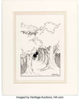 Liz Danforth Middle-Earth Role-Playing: Ents of Fangorn Module Spot Illustration Original Art (I.C.E., 1987). | Heritage