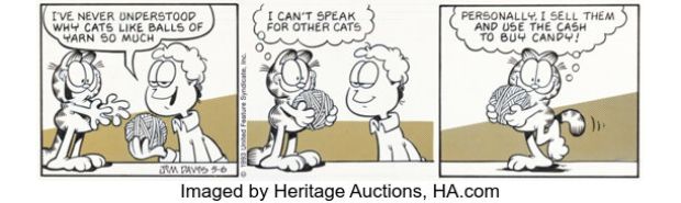 Jim Davis Garfield Daily Comic Strip Original Art dated 5-6-93 (United Feature Syndicate, 1993). | Heritage