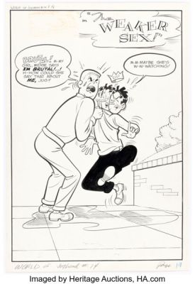 Samm Schwartz Archie Giant Series Magazine #14 "The Weaker Sex!" Splash Page 1 Original Art (Archie, 1961). | Heritage