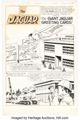 John Rosenberger The Adventures Of The Jaguar #12 Complete 5-Page Story Original Art (Archie, 1963). (Total: 5 Original Art) | Heritage