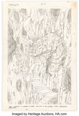 George Pérez Swordquest #1 Earthworld Unpublished Cover Original Art (DC, 1982). | Heritage