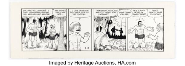 V. T. Hamlin and Dave Graue Alley Oop Daily Comic Strip Original Art dated 2-15-72 (NEA, 1972). | Heritage