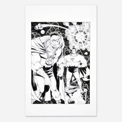 Shawn McManus | Bizarro and Superman Original Art Illustration (2023) | Landry Pop Auctions