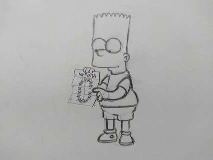 The Simpsons - Original drawing of Bart Simpson - Unique | Catawiki