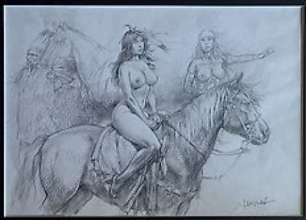 Druuna - Paolo Eleuteri Serpieri - Illustrazione originale - pubblicata su "Bocetos" - Loose page | Catawiki