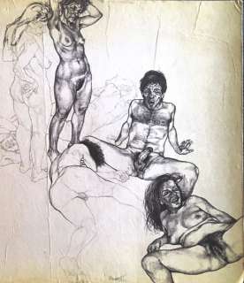 Riccardo Mannelli - Original Illustration - ’3 males / 6 females’ - Size: 57 x 42 cm. | Catawiki