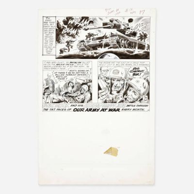 Joe Kubert | Lot 282 - Our Army at War #130 Story Page 17 Original Art (DC Comics, 1963) | Landry Pop Auctions