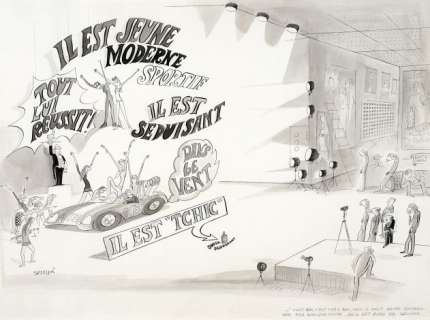 Jean-Jacques Sempé Né En 1932 La Publicité Encre de Chine Sur Papier Pour Un Dessin Publié En 1968 Dans L’ouvrage Information... | La publicité | Artcurial