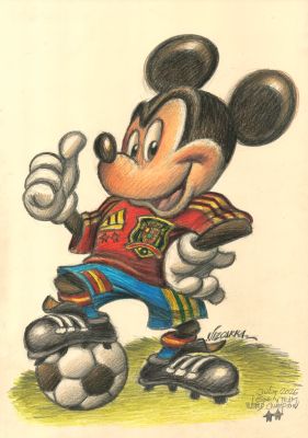 Mickey Mouse Celebrates Spain’s Second FIFA World Cup Triumph | Corner4art