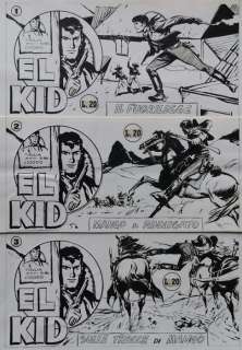 El Kid #1 #2 #3 - Cover originali di Dino Battaglia per le tre strisce - Loose page | Catawiki