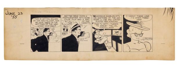 Lot 221 - Dick Tracy | Four-panel Comic by Chester Gould, June 23, 1955 | Julien’s