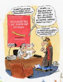 Vuillemin, Philippe - Dessin original + mise en couleur original - La magie du Cinéma français - (2000) | Catawiki