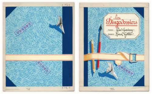 Marcel Gotlib - LES DINGODOSSIERS Encre de Chine et gouache pour la couverture