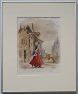 PIET WIJN (1929-2010)- Origineel aquarel Gloria van Goes