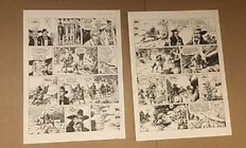 Lester Cockney T8 - 2 Planches originales (p.40) + (p.41) - Oregon trail - (2005)