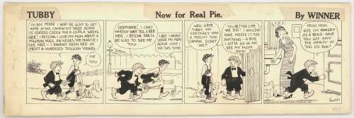Charles "Doc" Winner - Tubby "Now For Real Pie", 8/19/1923 Original Daily Strip No Reserve! Charles H. Winner (December 18, 1885 - August 12, 1956), Better Known As Doc Winner, Was an American Cartoonist, Notable For His Comic Strips Tubby And Elmer, Plus His Contributions To Thimble Theatre, Barney Google And Other King Features Strips. | Winner - Tubby 8/19/1923 NO RESERVE! | Russ Cochran