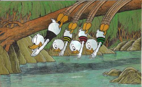 Millet | Millet - Original Drawing - DIN A3 - Donald, Huey, Dewey & Louie Duck | Catawiki