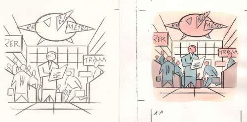 Clerc | Nous demain, illustration publicitaireÂ Ã  la mine… | Millon