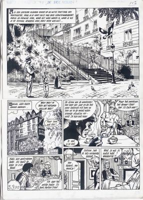 Dessin original de Ron van Riet, Robert et Bertrand « les trois nez » | Comic Art Masters