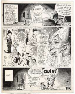 Jean Giraud | Intermède théâtral, sur un scénario de Gotlib – planche originale finale | Galerie Barbier