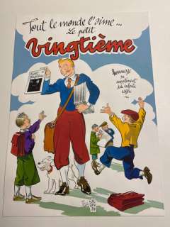 Severin | Hommage Ã  Hergé - Dessin original de Severin - Hommage au Petit Vingtième | Catawiki