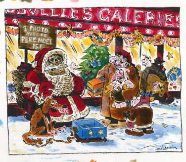 Vuillemin, Philippe | Vuillemin, Philippe - Mise en couleur originale + dessin original - Totote - Le père Noël est une ordure - (2008) | Catawiki