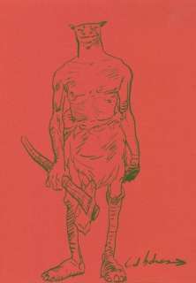 Cabanes | Max Superbe dédicace sur feuille représentant un monstre... | Vermot et Associés