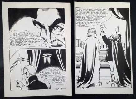 Magnus | Gesebel n. 4 - Magnus - 2x Tavole Originali "La Notte dei Pipistrelli" - Page volante - Exemplaire unique - (1966) | Catawiki