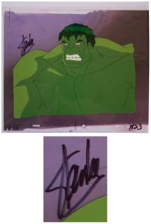 Stan Lee Signed Production Cel, Hand-Painted of His ’’Incredible Hulk’’ | Nate Sanders