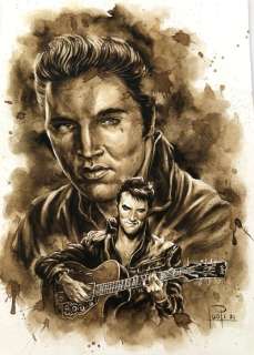 Juapi Coffee Artist | Original Coffee Painting - ELVIS PRESLEY (2021) | Catawiki