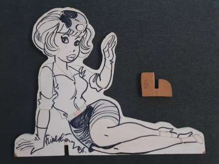 Walthery, François | Natacha - Dessin original de Francois Walthery de Natacha sur bois contreplaqué - (1986) | Catawiki