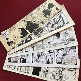 Holdaway, Jim / Burns, John / Wright, Patrick / Colvin, Neville / Romero, Enric Badia - Holdaway, Jim / Burns, John / Wright, Patrick / Colvin, Neville / Romero, Enric Badia - 5x Original strip - The 5 Faces of Modesty Blaise - (1970/1988)