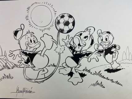 Lara Molinari | Lara Molinari - Qui Quo Qua e il calcio - Page volante - EO | Catawiki