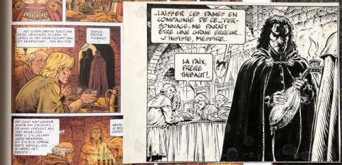 Swolfs, Yves | Swolfs, Yves - Originele tekening in inkt (niet gebruikt plaatje) - De Prins van de nacht deel 1 - (1994) | Catawiki