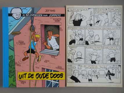 Nys, Jef | Original page + album  - Jommeke  - Uit de oude doos  - Large-format hc with cloth spine  - (1958 / 2002) | Catawiki