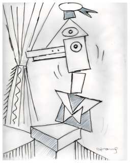 Tony Fernandez, Disney Artist | Daisy Duck Inspired By Picasso’s Art - Original Preliminary Sketch - Tony Fernandez Signed | Catawiki