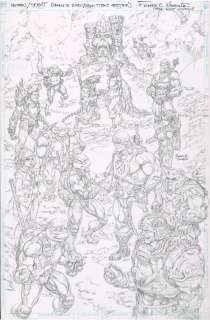 Freddie E. Williams II - TMNT MEET HE-MAN (Pencil Study) HE-MAN / TMNT 11×17
