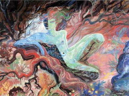 Joubert, Pierre | Â«Allégorie dans la ForêtÂ» Encre de couleurs et gouache | Coutau Bégarie